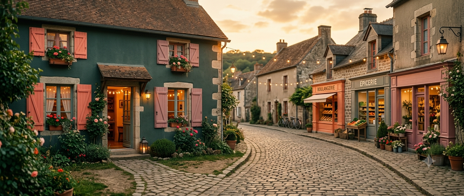 A2 Lesson 1 Home listening — quiet village street with local shops and a shared house