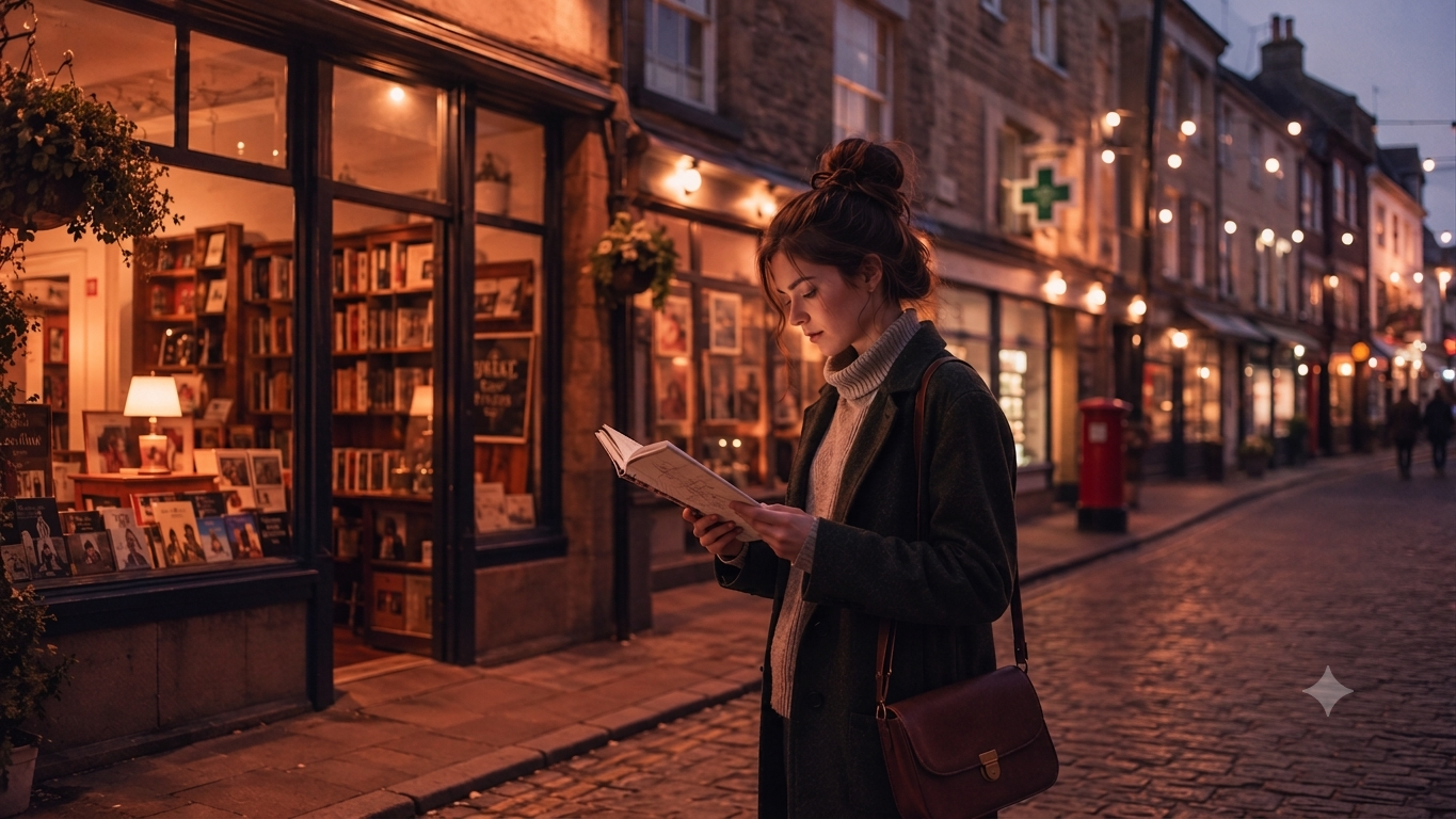 A2 Lesson 1 Home reading — a young woman finding her way around a small town